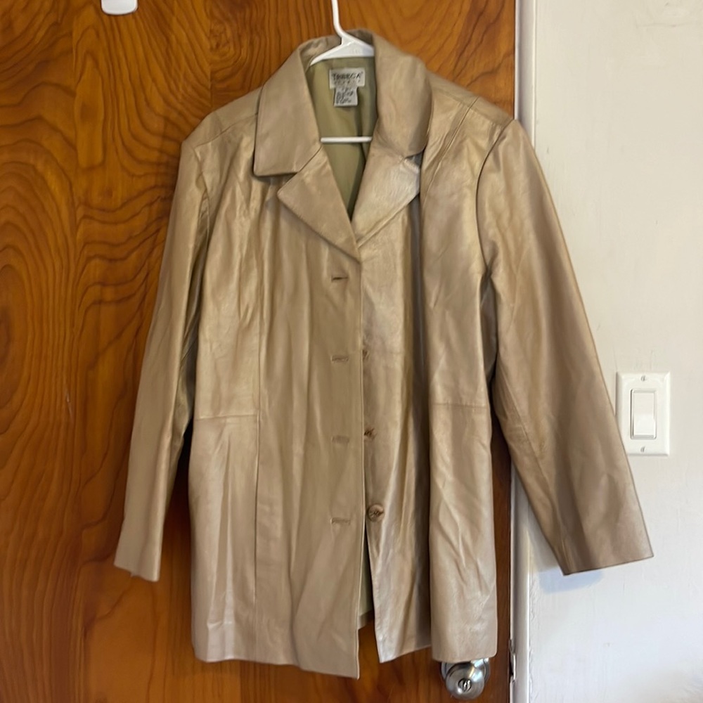 Leather trench coat